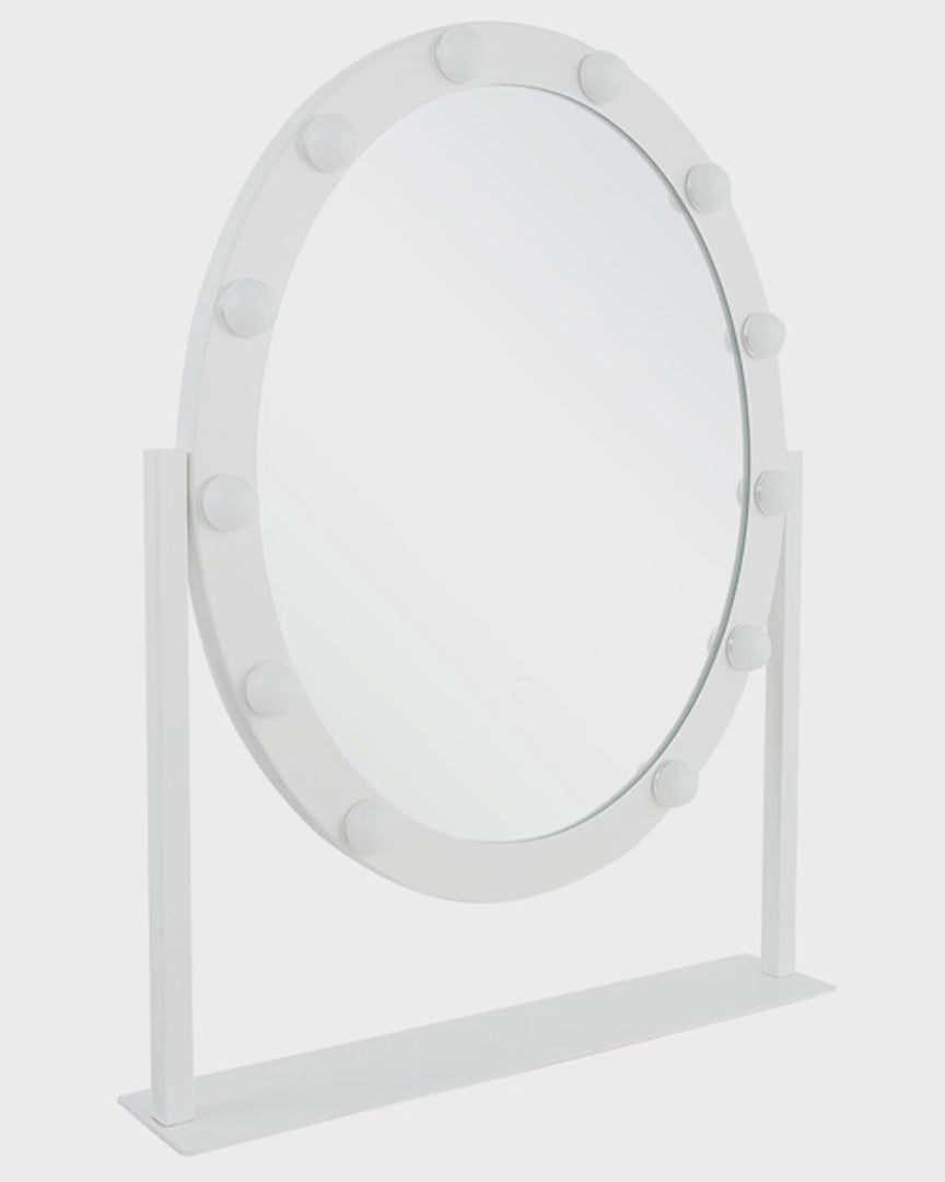 Metal LED Standing Vanity Mirror 50 x 60 cm White Rostrenen