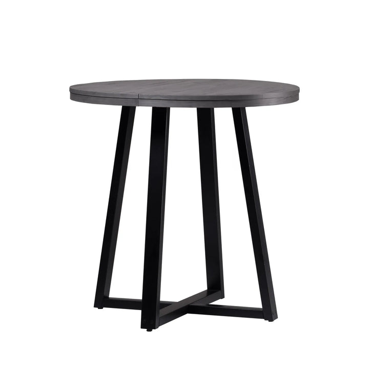 Wood Round Gray Dining Table Ajani