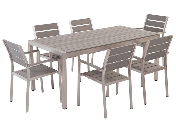 Vernio 6 Seater Aluminium Garden Dining Set Grey