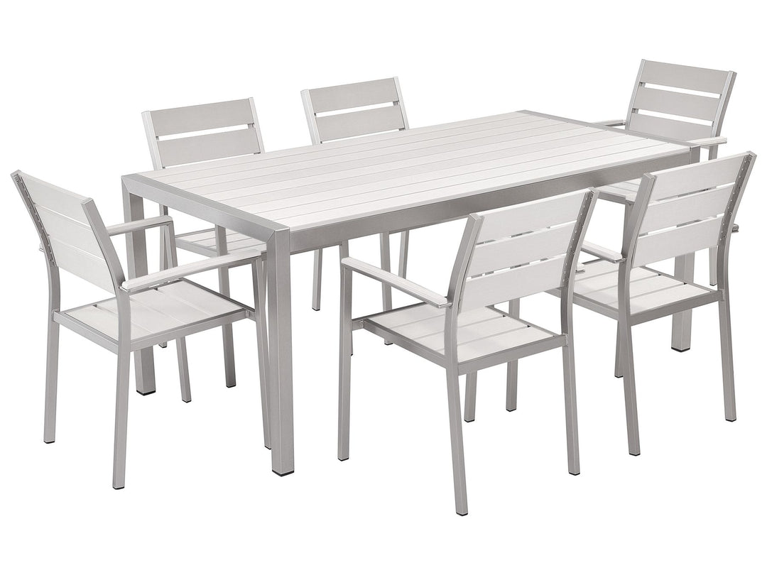 Vernio 6 Seater Aluminium Garden Dining Set White