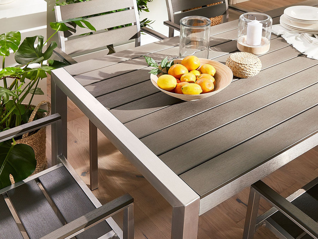 Vernio 6 Seater Aluminium Garden Dining Set Grey