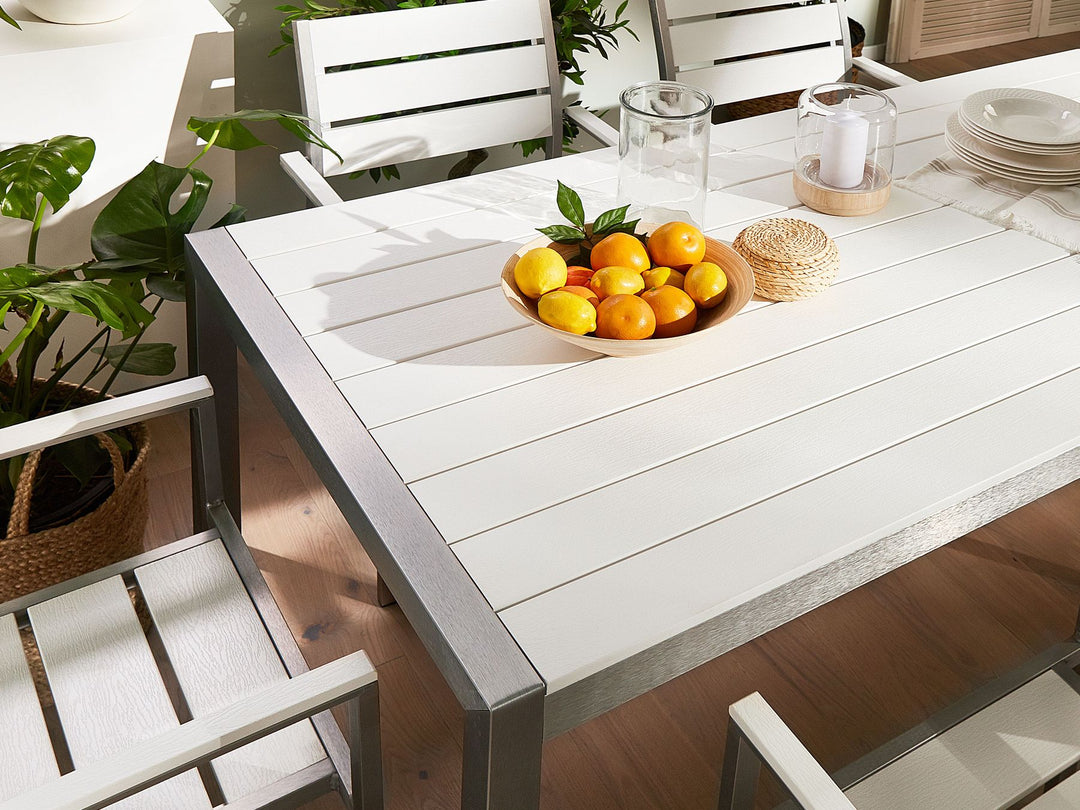 Vernio 6 Seater Aluminium Garden Dining Set White