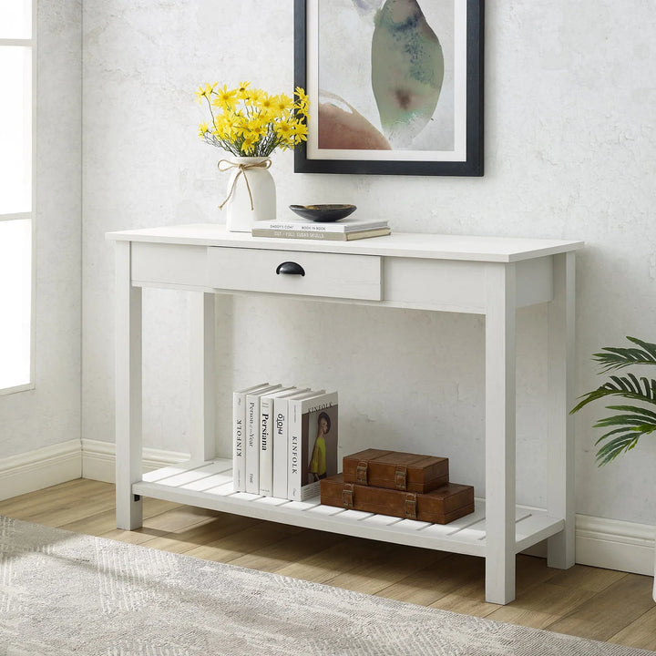 Console Table Brushed White Palmea