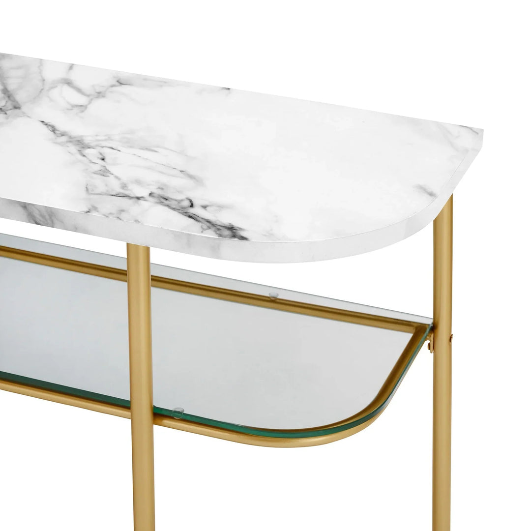 Curved Console Table Faux Marble Leesanne