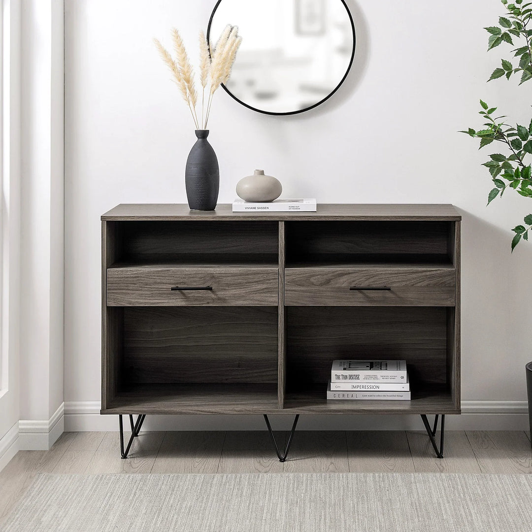 2 Drawer Console Table Slate Grey Leesanne