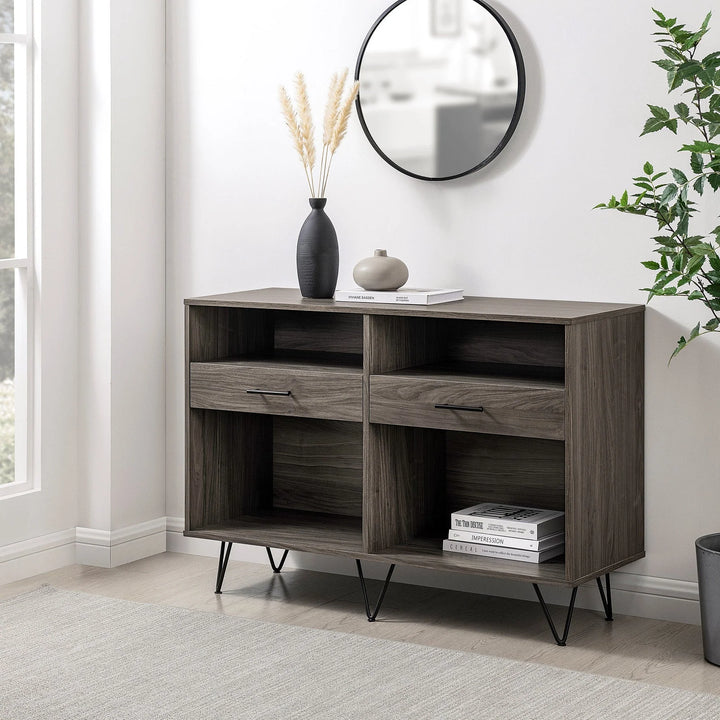 2 Drawer Console Table Slate Grey Leesanne